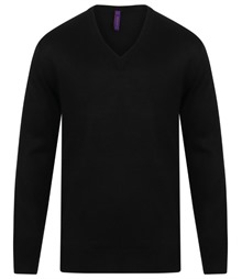 Cashmere touch acrylic v-neck jumper